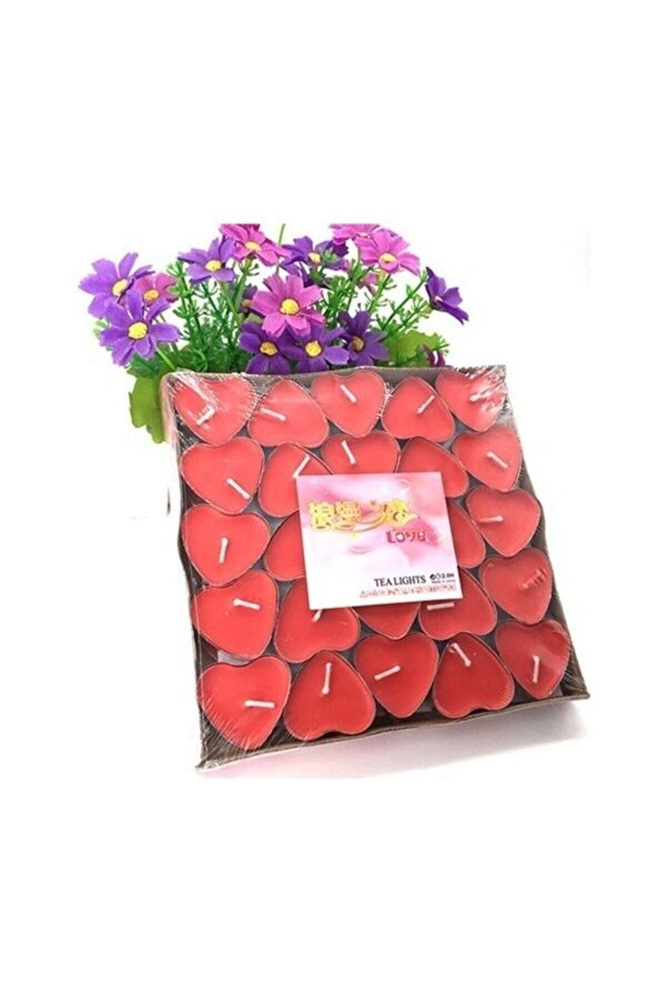 Tealight Mum 25'li Kalpli Kırmızı