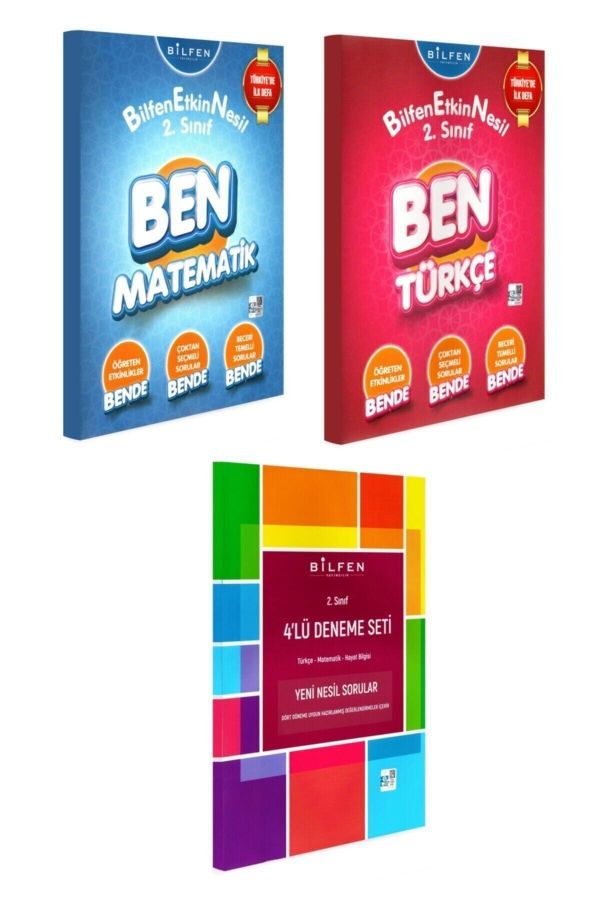 Bilfen 2. Sınıf Ben Matematik Türkçe Etkin Nesil + Deneme Seti 3 Kitap