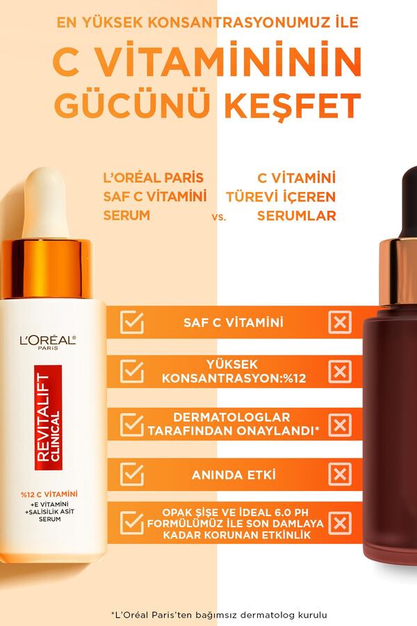 Revitalift Clinical %12 Saf C Vitamini Aydınlatıcı, Ton Eşitleyici, Gözenek Karşıtı Serum 30 ml_4