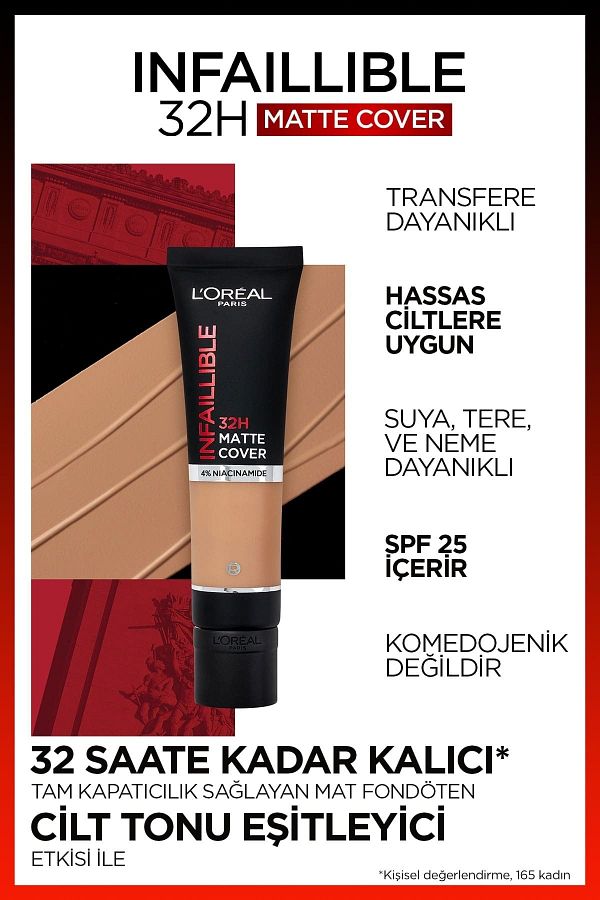 Infaillible 32h Matte Cover Yüksek Kapatıcı Fondöten - 145 Sıcak Alt Ton_7