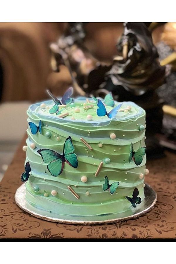 Pasta Üzeri Süs Kelebek Süsler Pasta Süslemesi Pasta Yapımı Dekor Süsü Butterfly Yeşil