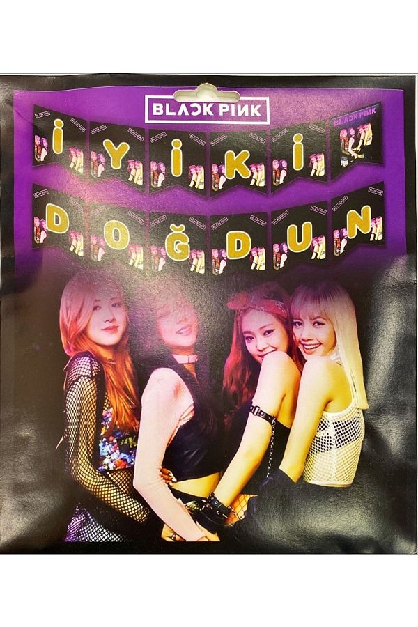 Blackpink Temalı Doğum Günü Süsü Zikzak Banner Black Pink Iyi Ki Doğdun Banner
