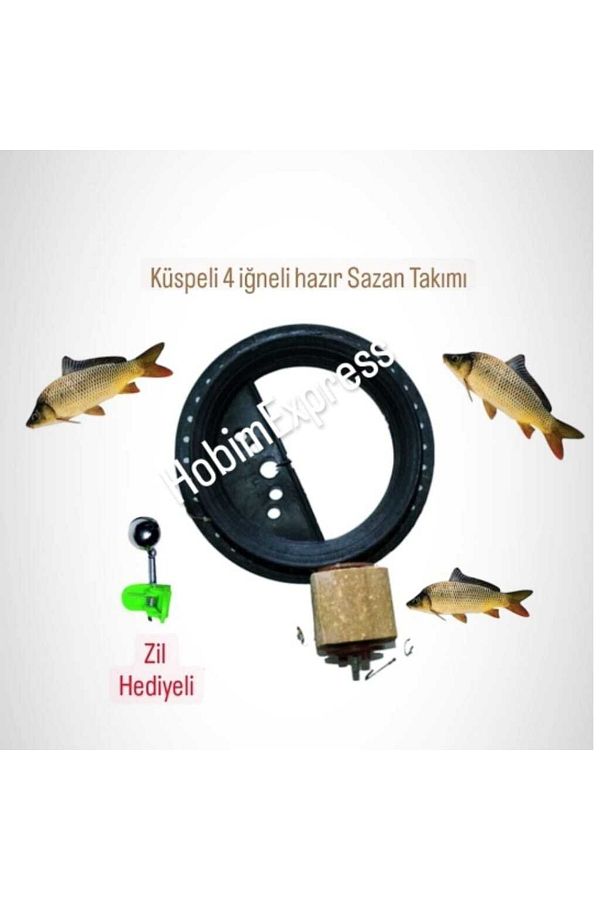 Küspeli 4 Iğneli Hazır Sazan Takımı Zil Hediyeli_0