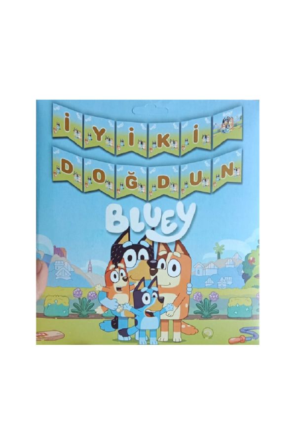 Bluey Temalı Doğum Günü Süsü Zikzak Banner Bluey Bingo Iyi Ki Doğdun Banner