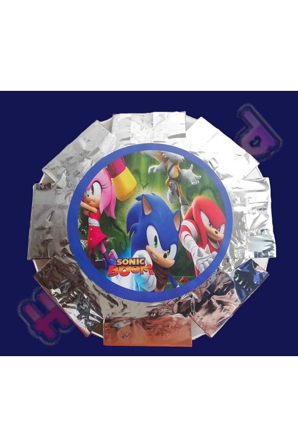 Sonic Temalı Katlanabilir Pinata Ve Sopası Kendin Yap Pinyata Sonic Boom Baskılı Pinyata