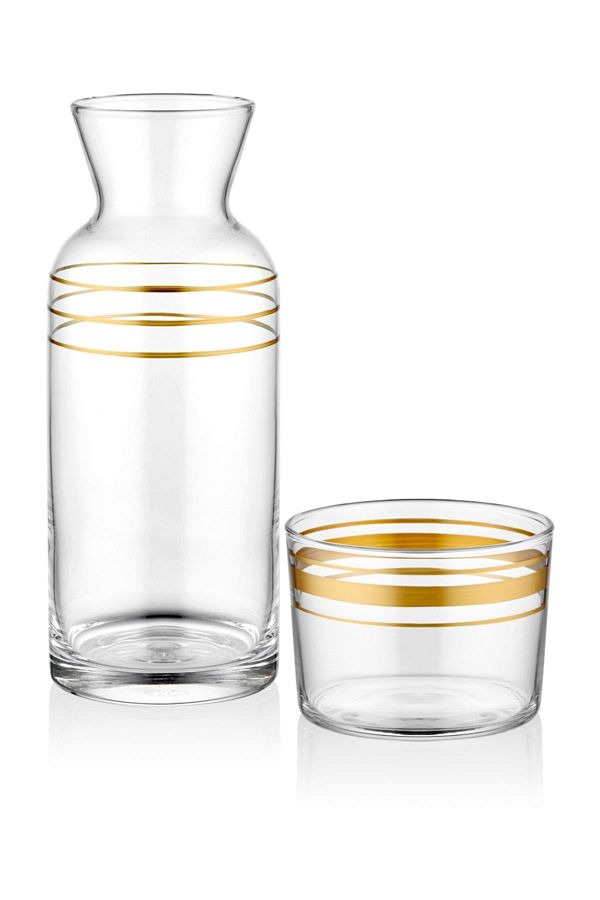 Lines Başucu Sürahisi Gold (ÜSTTE ÇİZGİ)