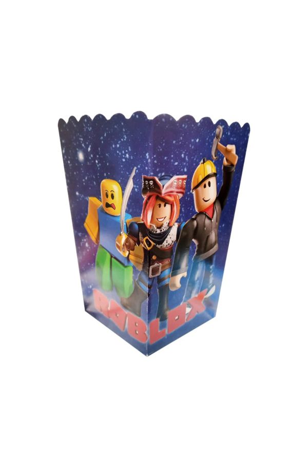 Roblox Temalı Doğum Günü Süsü Cips Kutusu Roblox Mısır Kutusu Popcorn Box 8'li