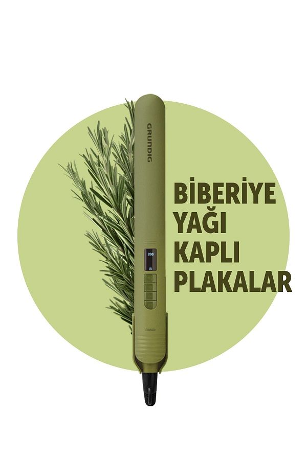 Grundig Hs 7031 Botanika Biberiye Yağı Kaplı Plakalı Iyonik Saç Düzleştirici