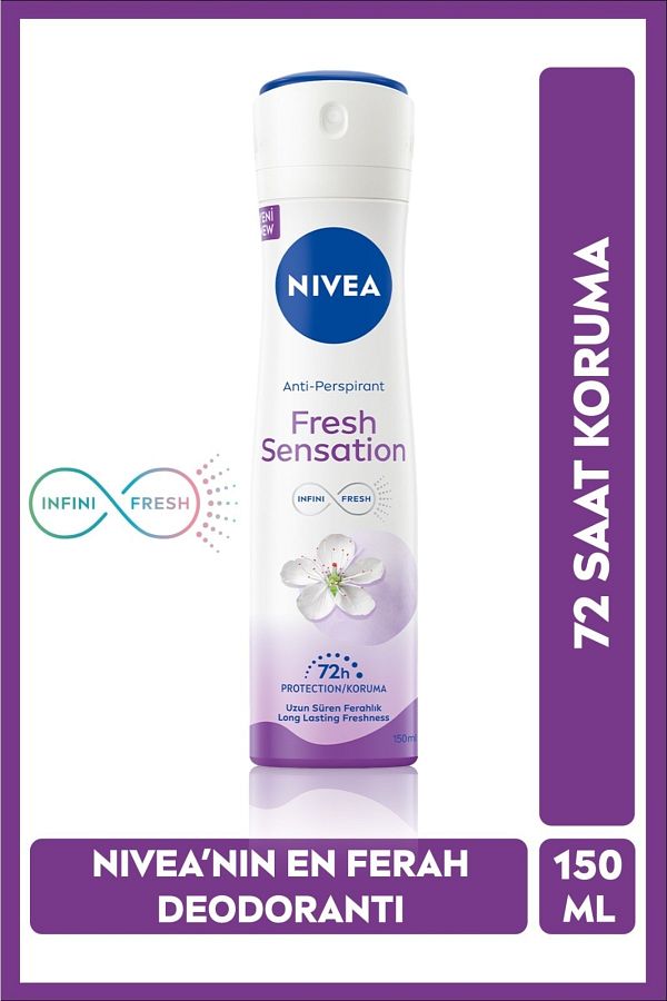 Fresh Sensation Kadın Sprey Deodorant 150 Ml,72 Saat Anti-perspirant Koruma,uzun Süren Ferahlık