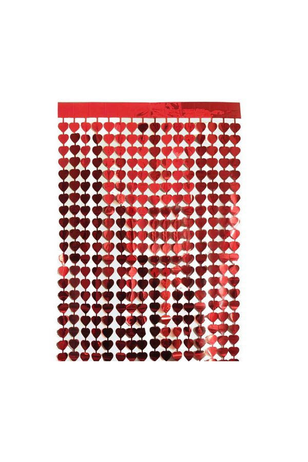Metalize Kalpli Model Arka Fon Süsü 45x200 cm 2'li Set Kırmızı