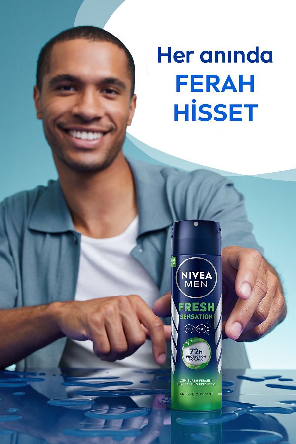 Men Fresh Sensation Sprey Deodorant 150 Ml,72 Saat Anti-perspirant Koruma,uzun Süren Ferahlık_2