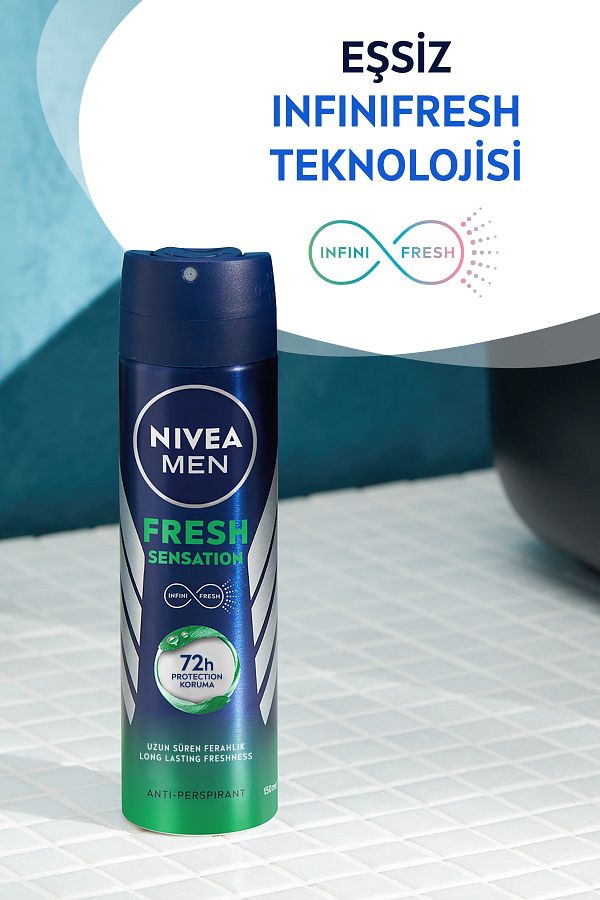 Men Fresh Sensation Sprey Deodorant 150 Ml,72 Saat Anti-perspirant Koruma,uzun Süren Ferahlık_1