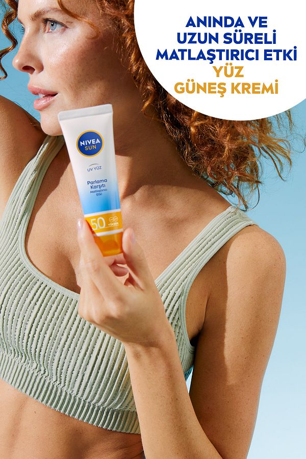 Sun SPF50 Parlama Karşıtı & Güneş Koruyucu Yüz Güneş Kremi 50 ml, Matlaştırıcı Etki_2