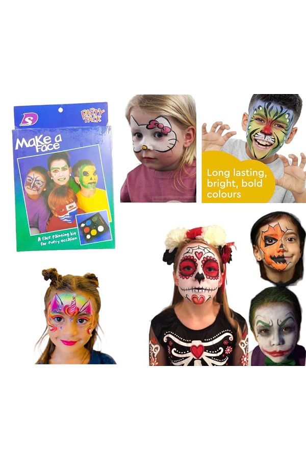Make A Face Yüz Boyama Paleti 5 Renkli Boyama Seti Yüz Boyası Palyaço Parti Malzemeleri