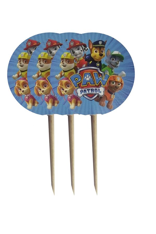 20'li Paw Patrol Muffin Cupcake Kürdanı Chase Marshall Skye Rubby Paw Patrol Karakterleri