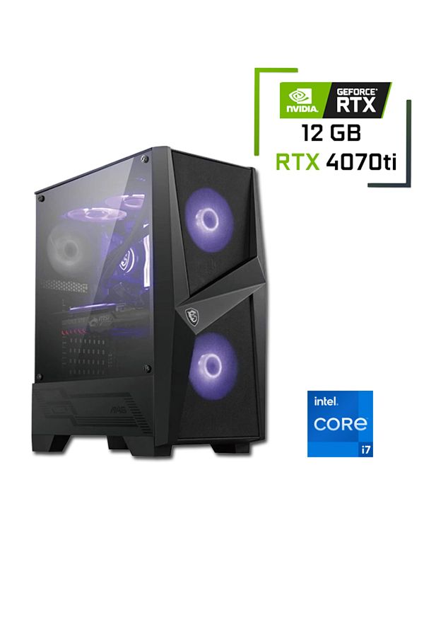 MSI Intel Core I7 13700f / 16gb Ddr4 / 1 Tb 3300-3100 Mb /s M2 Ssd / Rtx 4070ti Gamıng Masaüstü Pc