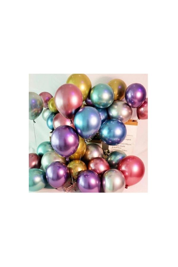 Krom Balon Doğum Günü Ve Parti Malzemeleri 12 Inç Mirror Baloons Colourful Renkli 7 Adet