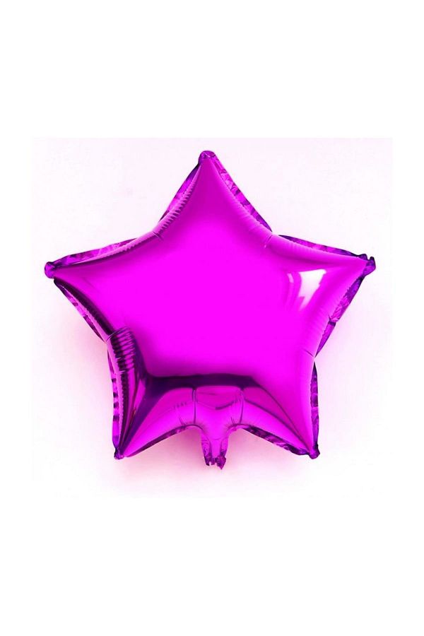 Koyu Pembe(Fuşya) Yıldız Folyo Balon 60cm Helyumla Uçan
