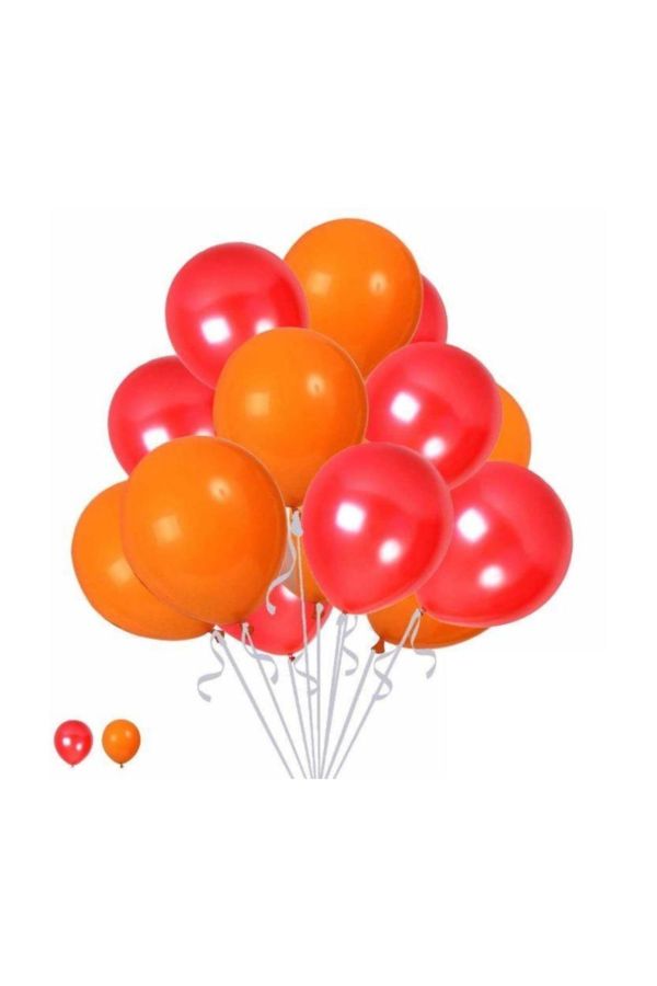15 Kırmızı 15 Turuncu Konsept Balonlar 30-35 cm