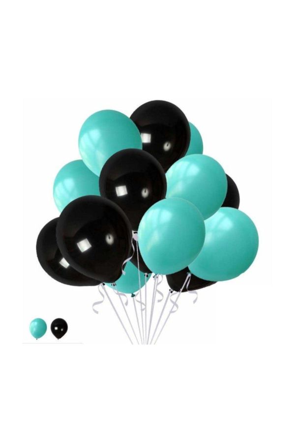 15 Siyah 15 Mat Mint Yeşili Konsept Balonlar Mat 30-35 cm