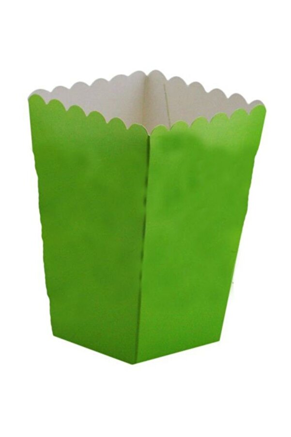 Partidolu Yeşil Renk Popcorn Mısır Kutusu 10 Adet Denizyıldızısanat