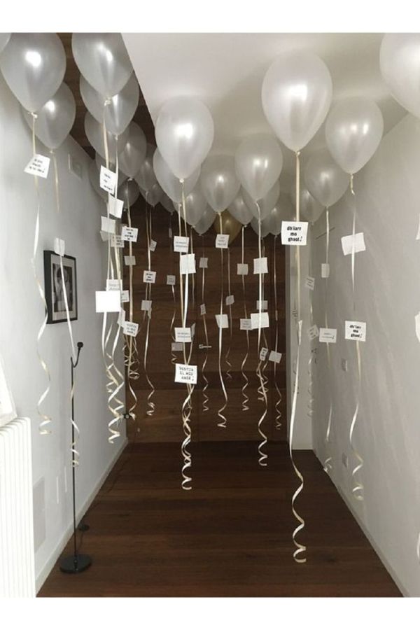 Nişan Mekan Süsleme Doğum Günü Uçan Balon Görünümlü Tavana Yapışan Balon Seti Gold - Gümüş