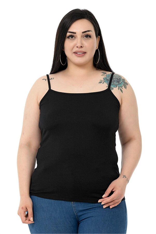 Spaghetti-strap Crinkle Bodysuit — Black