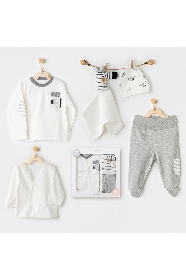BEBEK HASTANE ÇIKIŞI 5 PCS NEWBORN SET NEWBORN ZEBRA