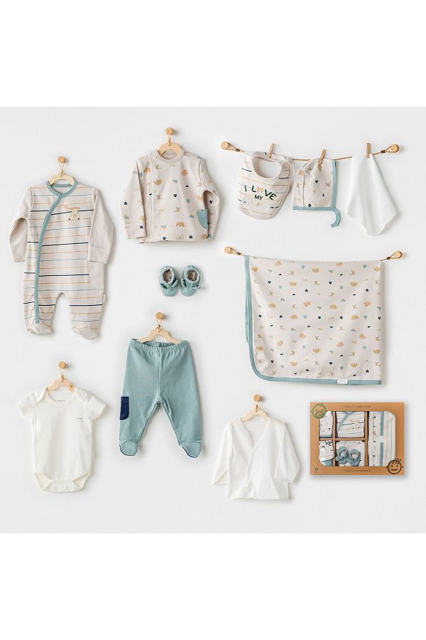 BEBEK HASTANE ÇIKIŞI 10 PCS NEWBORN SET ORGANIC LET S LOVE NATURE