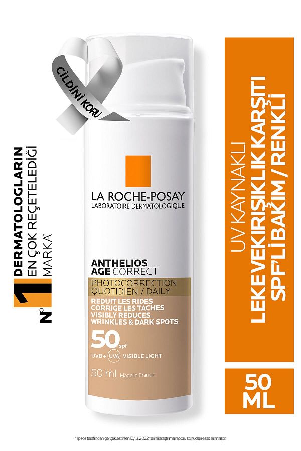 Anthelios Age Correct Spf50 Renkli Kapatıcı Özelliğe Sahip Yüz Güneş Kremi 50 ml