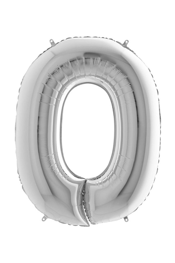 Grabo Rakam Folyo Balon 40" (100cm) Gümüş -0-