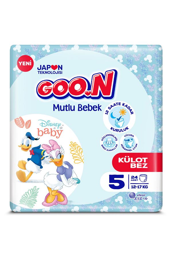 Mutlu Bebek 5 Numara Külot Bebek Bezi - 12 Saat Kuruluk - 24 Adet