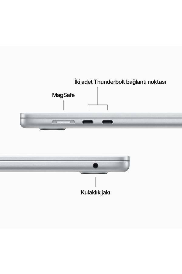 Apple 15-inch MacBook Air: Apple M2 chip with 8-core CPU and 10-core GPU, 512GB - Silver - Görsel 8