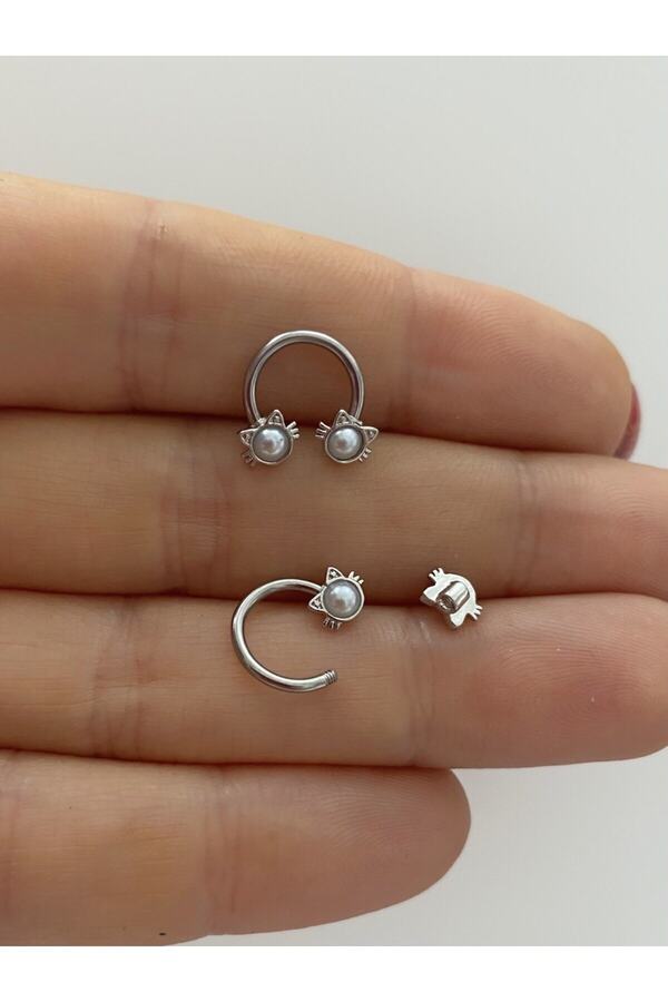 cerrahi çelik daith kıkırdak septum helix kulak memesi uyumlu halka piercing