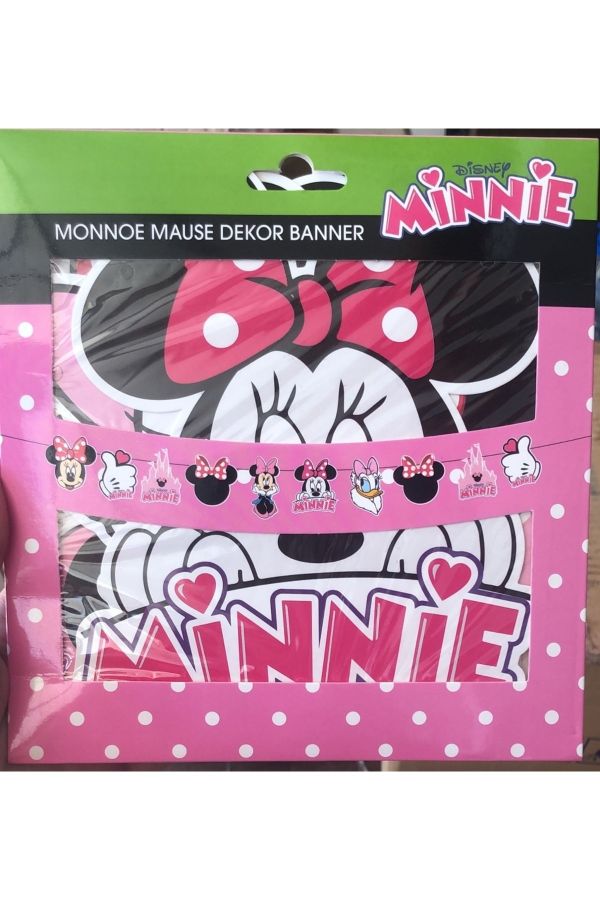 Minnie Dekoratif Banner Pembe İpli Dekor Banner Minnie
