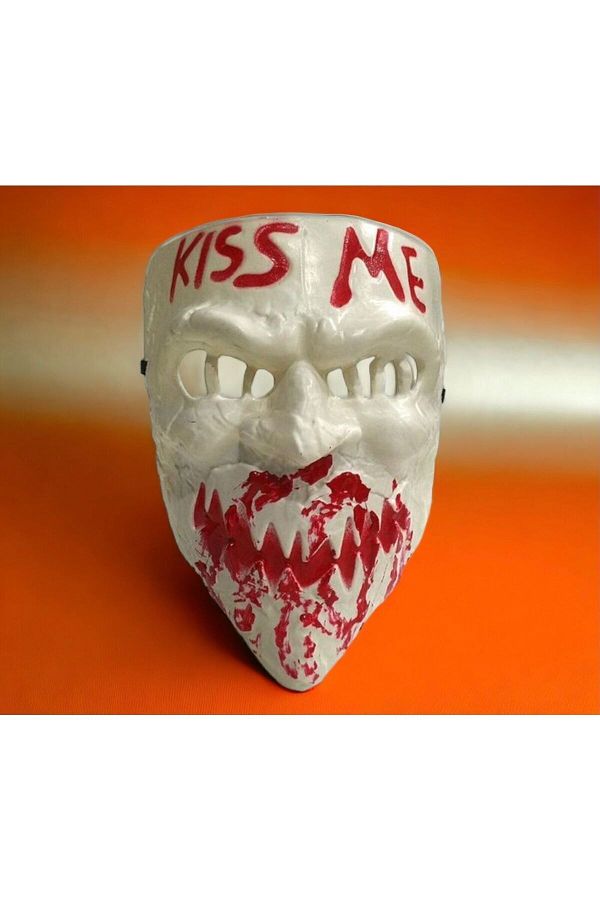 Halloween Party Cadılar Bayramı Korkunç Halloween Partisi Maske Kiss Me Yazılı Kanlı Maske
