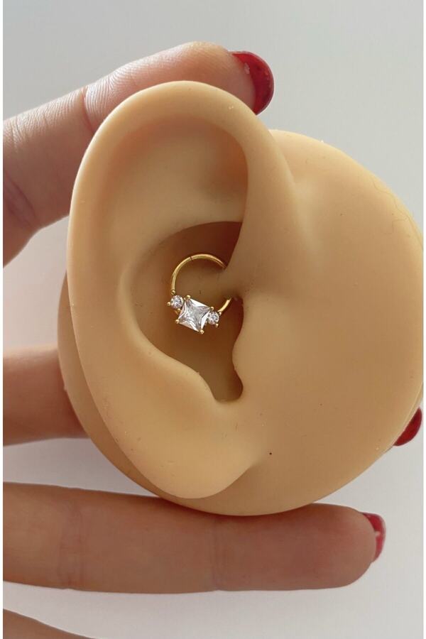 cerrahi çelik daith kıkırdak septum helix kulak memesi uyumlu halka piercing