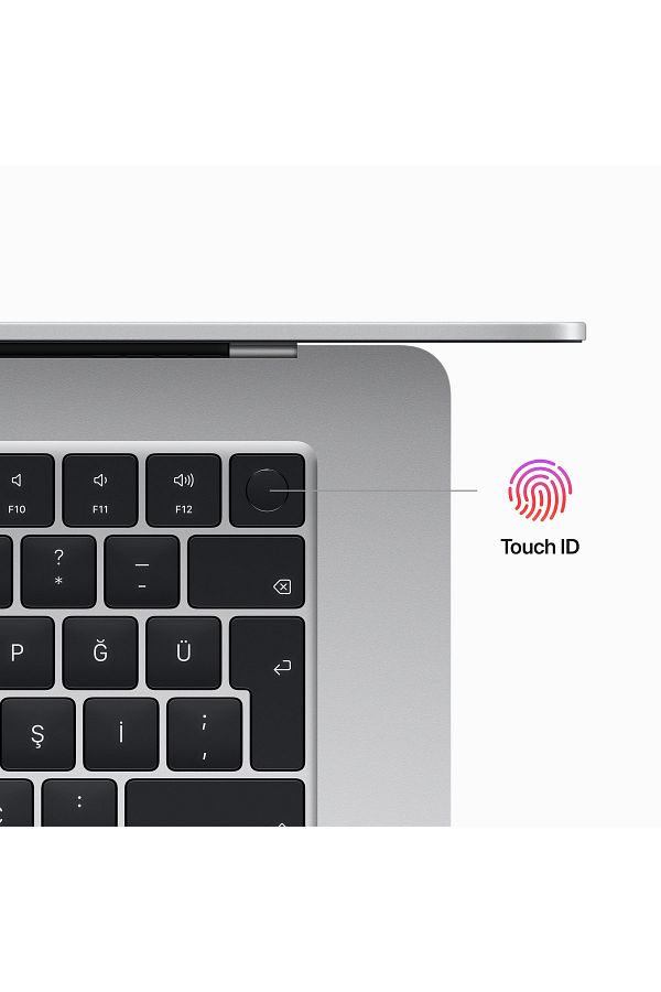 Apple 15-inch MacBook Air: Apple M2 chip with 8-core CPU and 10-core GPU, 512GB - Silver - Görsel 9