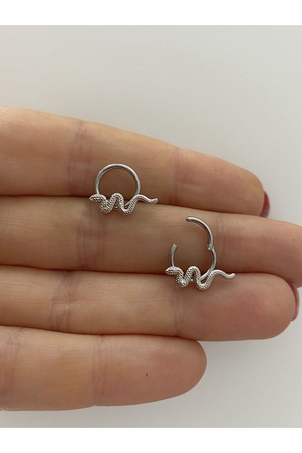 cerrahi çelik yılan daith kıkırdak septum helix kulak memesi uyumlu halka piercing