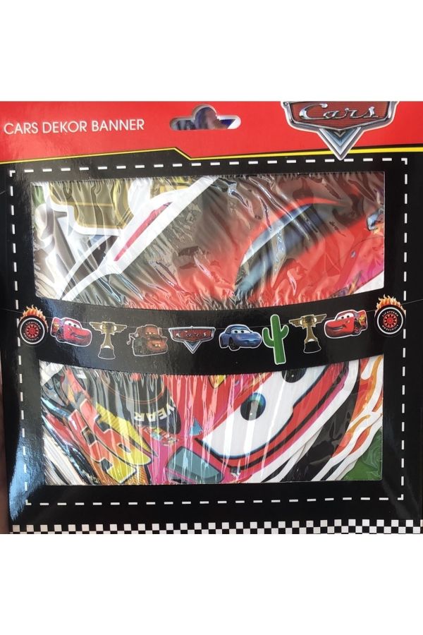 Cars Temalı Dekoratif Banner Arabalar İpli Dekor Banner Cars