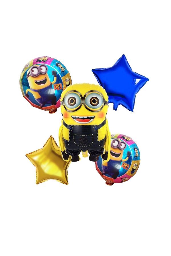 5'li Şişme Folyo Balon Setleri Minion Balon Seti 5 Parça