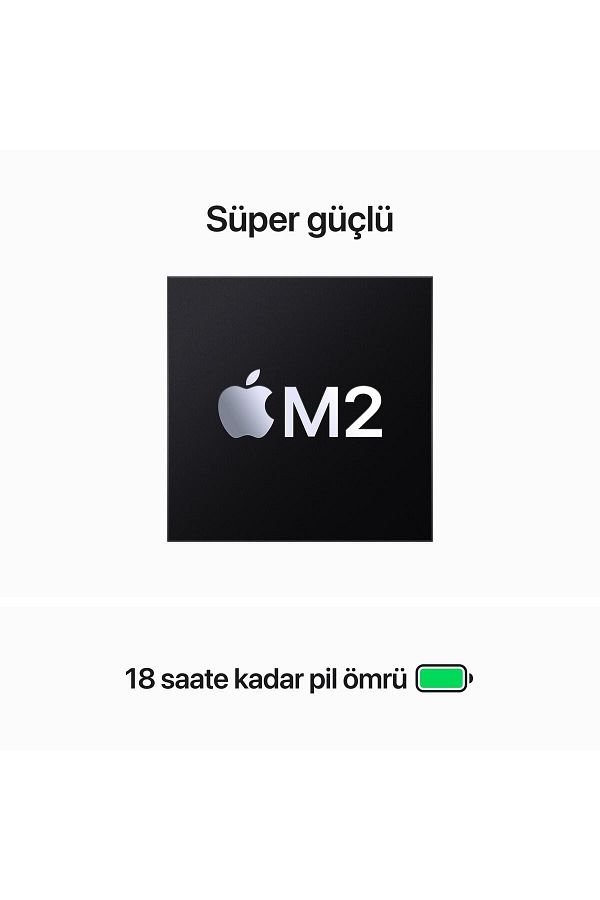 Apple 15-inch MacBook Air: Apple M2 chip with 8-core CPU and 10-core GPU, 256GB - Space Grey - Görsel 4