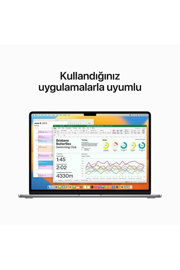Apple 15-inch MacBook Air: Apple M2 chip with 8-core CPU and 10-core GPU, 256GB - Space Grey - Görsel 7