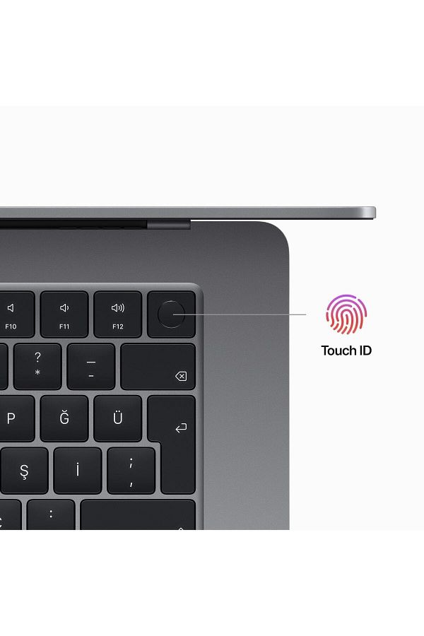 Apple 15-inch MacBook Air: Apple M2 chip with 8-core CPU and 10-core GPU, 256GB - Space Grey - Görsel 8