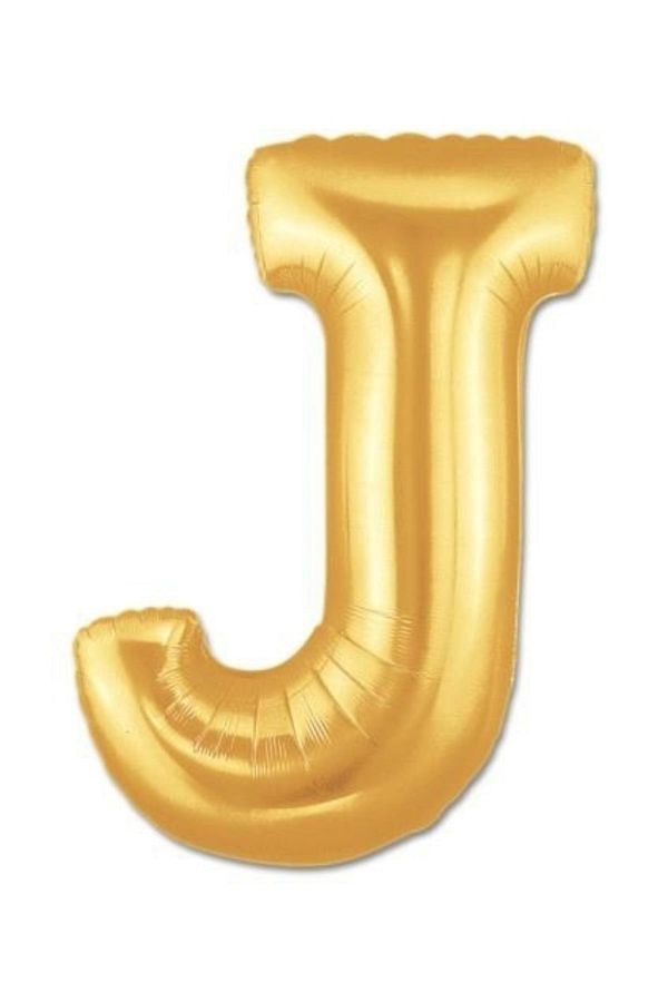 Harf Folyo Balon J Harfi Büyük Boy Balon Altın Sarısı /Dore 100CM