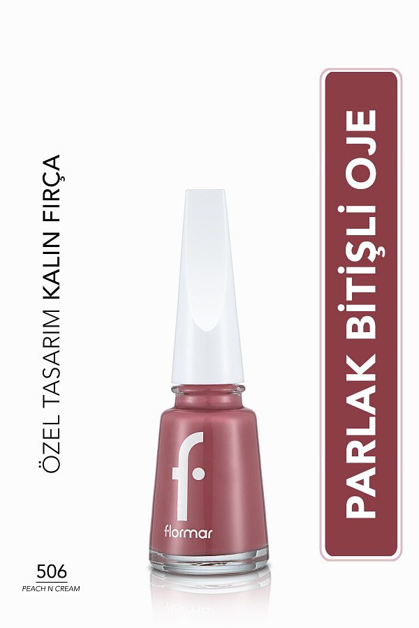 Nail Enamel Yüksek Pigmentli & Parlak Bitişli Oje Fne-506 Peach N Cream