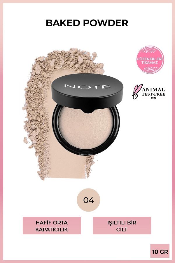 Baked Powder 04 Porcelain Ivory Işıltılı Bitişli Highlighter Toz Yüz Pudrası