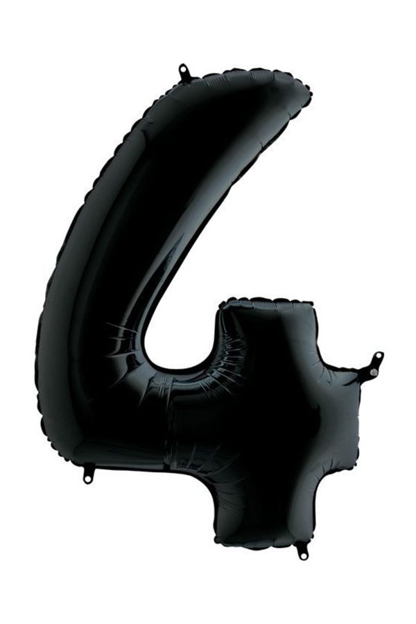 Grabo Rakam Folyo Balon 40" (100cm) Siyah -4-