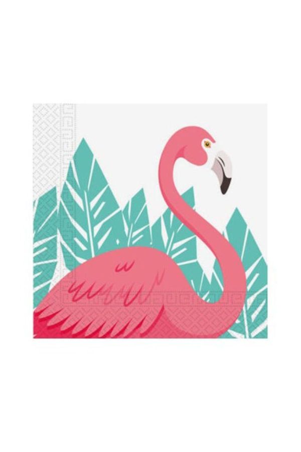 Hawaian Flamingo Temalı Parti Peçetesi 20 Adet