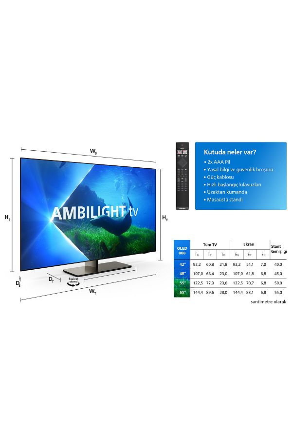 Philips 65OLED808 65" 165 Ekran Uydu Alıcılı 4K Ultra HD Smart Ambilight LED TV - Görsel 13